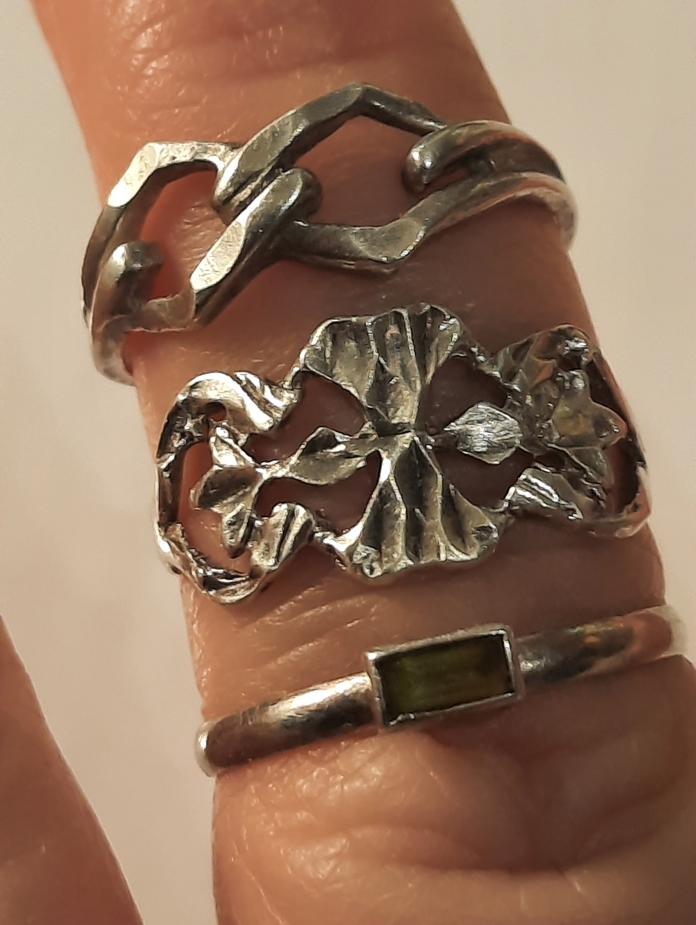 Sterling Silver Rings One With Stone